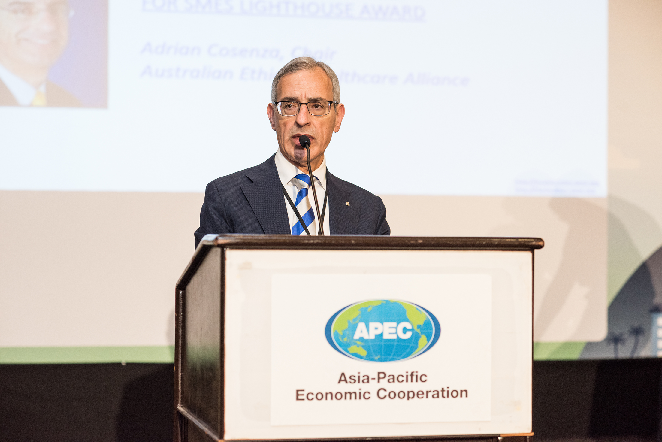 Adrian Cosenza speaking at the Plenary session