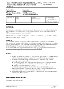 AOA Vaccination Requirement at Scientific Meetings and Events policy – December 2021